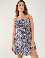 Ditsy Mini Dress in LENZING™ ECOVERO™, Blue (NAVY), large