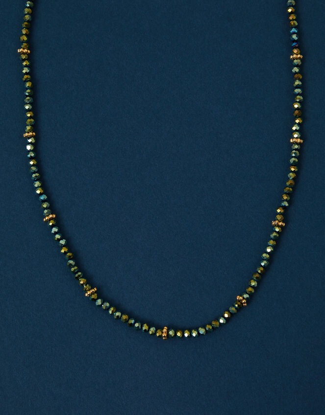 14ct Gold-Plated Facet Bead Necklace, , large