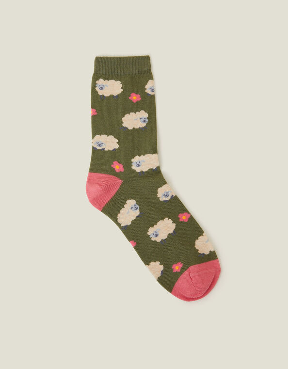 Flower Sheep Printed Socks, , large