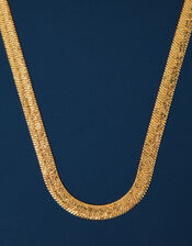 14ct Gold-Plated Hammered Snake Chain, , large