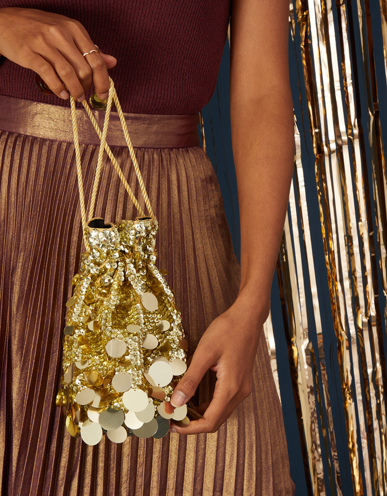 Champagne Gold Sequin Wedding Clutch – ArtFlyck