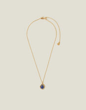 14ct Gold-Plated Lapis Lazuli Pendant Necklace, , large