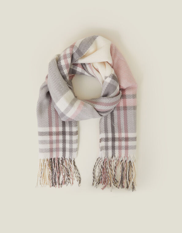 Pastel Check Blanket Scarf, , large