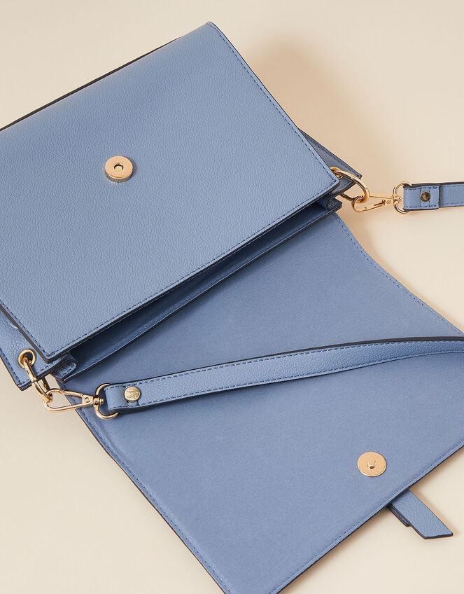 Strap Detail Large Cross-Body Bag, Blue (BLUE), large