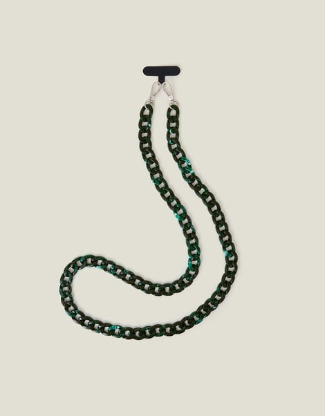 Resin Chain Phone Strap, Green (GREEN), large