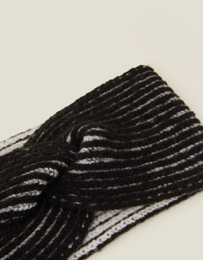 Twist Knit Bando Headband, Black (BLACK), large