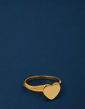 14ct Gold-Plated Heart Signet Ring, Gold (GOLD), large