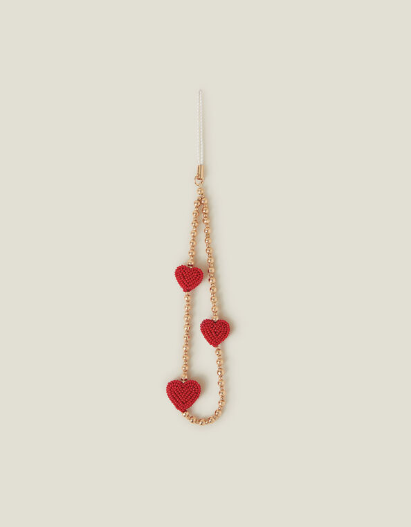 Beaded Heart Phone Charm, , large