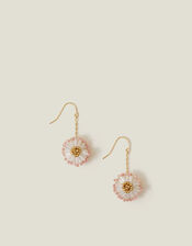 Bead Flower Drop Earrings, , large