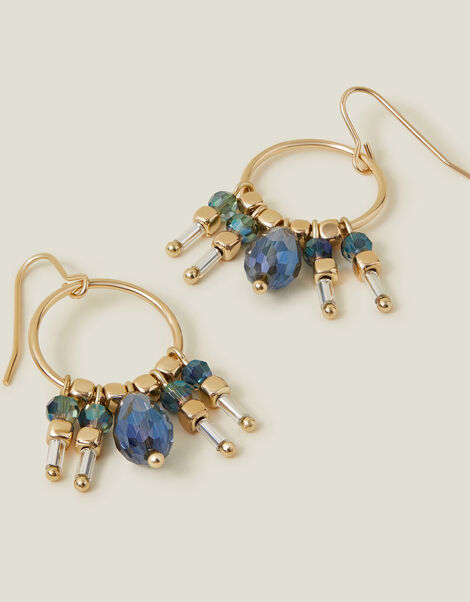 Jewel Tassel Hoop Earrings, , large