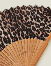 Leopard Print Bamboo Fan, , large