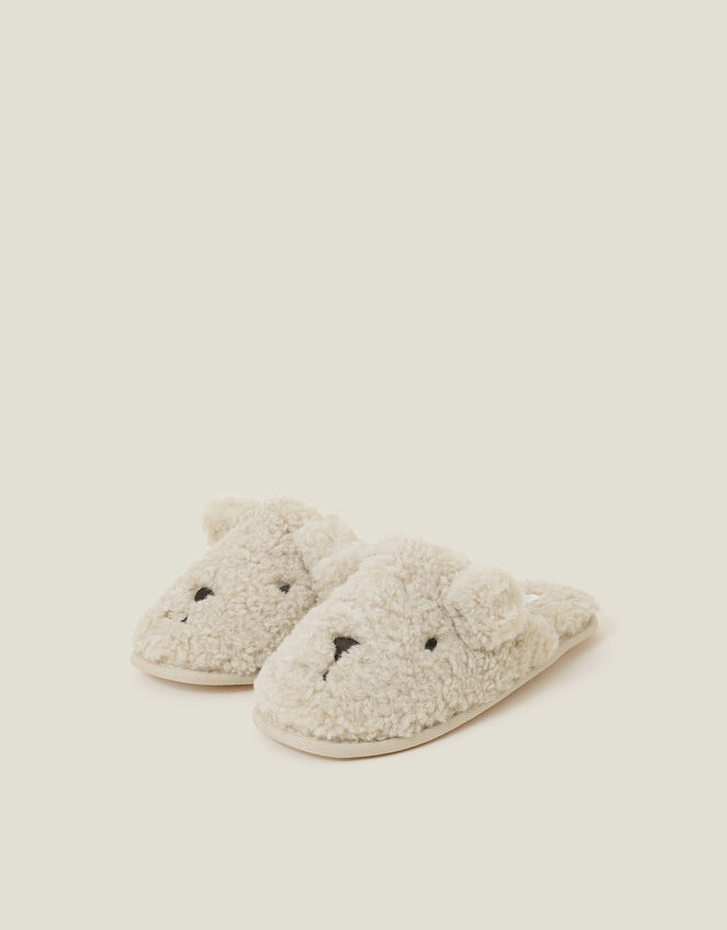 Teddy Mule Slippers, Natural (NATURAL), large