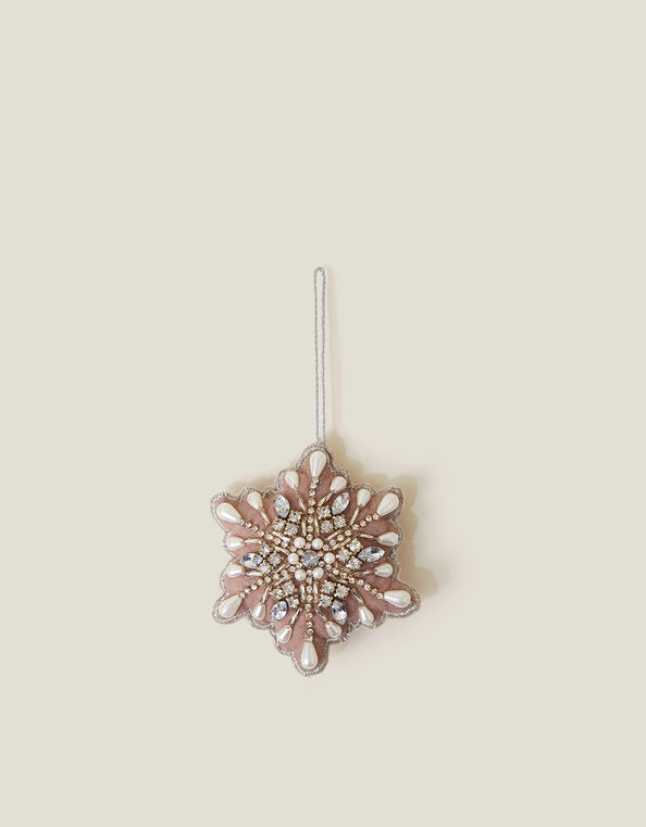 Embellished Snowflake Christmas Tree Decoration, , large