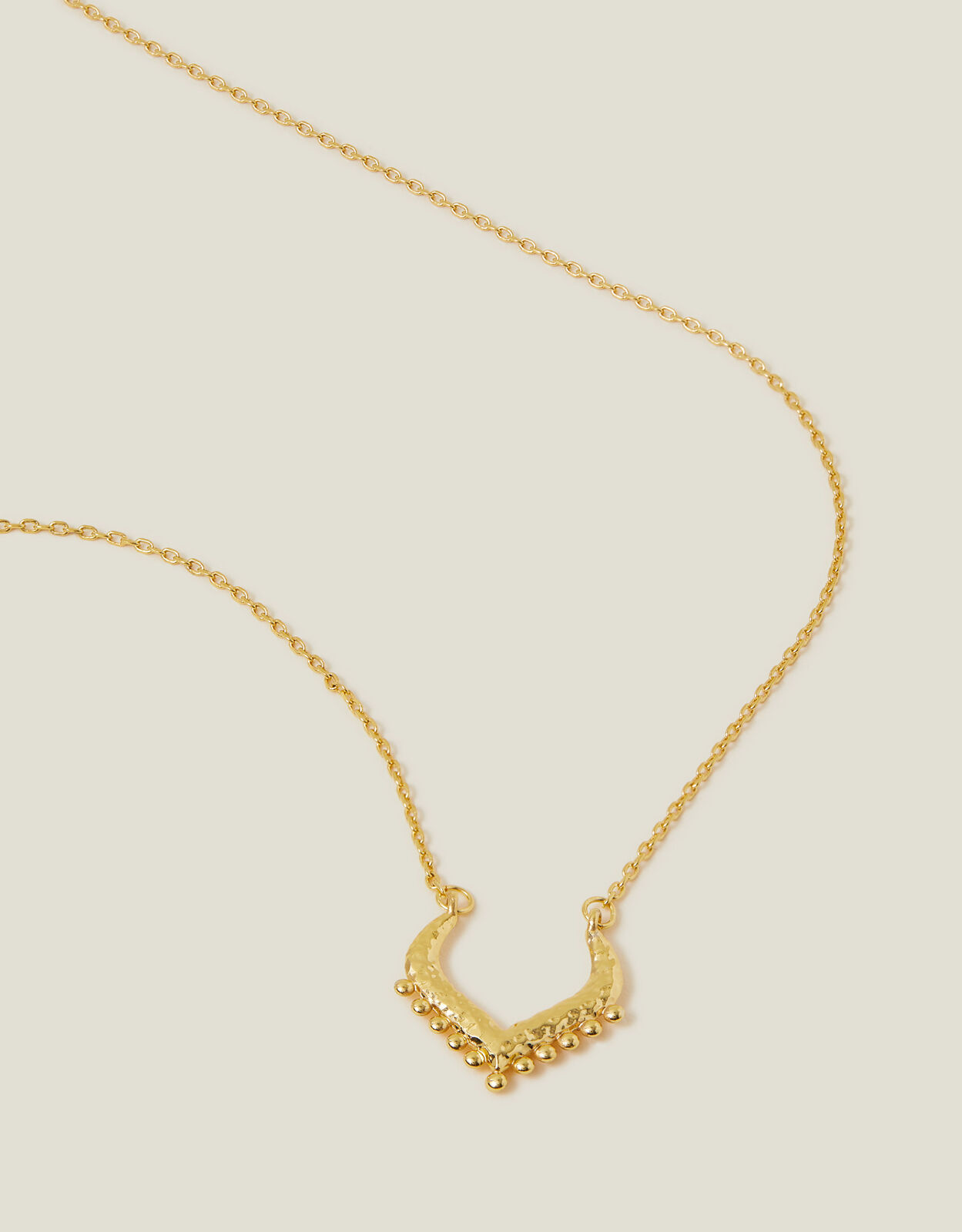 14ct Gold-Plated Sparkle V-Pendant Necklace