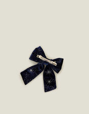 Girls Glitter Bow Barrette Hair Clip, , large