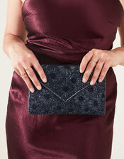 Embellished Classic Clutch Bag, Blue (NAVY), large