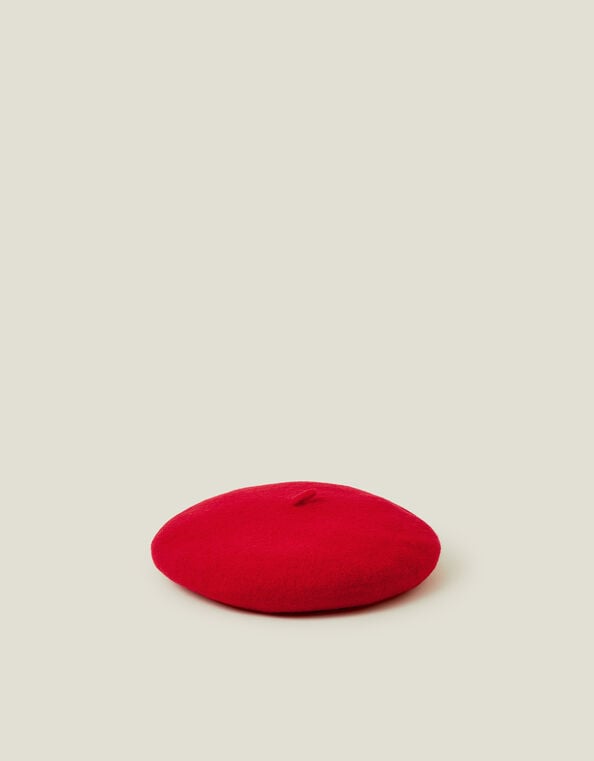 Wool Beret, Red (RED), large