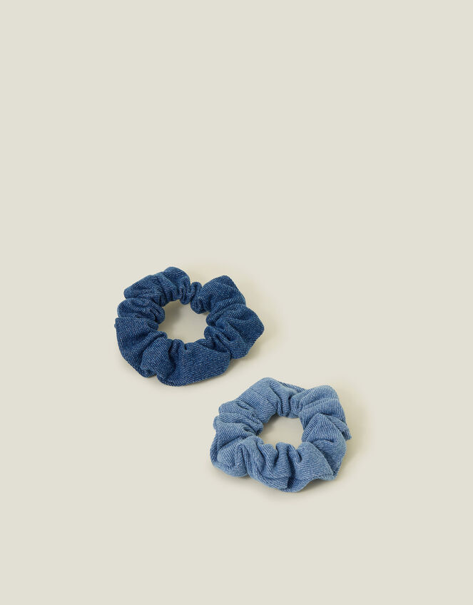 2-Pack Denim Hair Scrunchies, , large