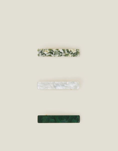 3-Pack Marble Resin Hair Clips, , large