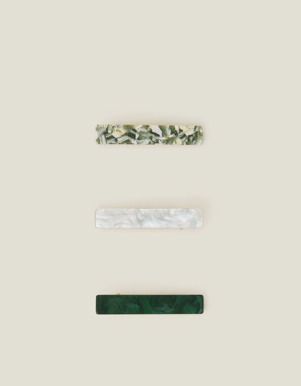 3-Pack Marble Resin Hair Clips, , large