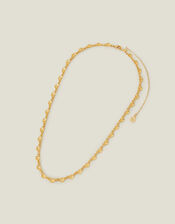 14ct Gold-Plated Flower Link Necklace, , large