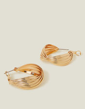 Twisted Ridge Hoop Earrings, , large