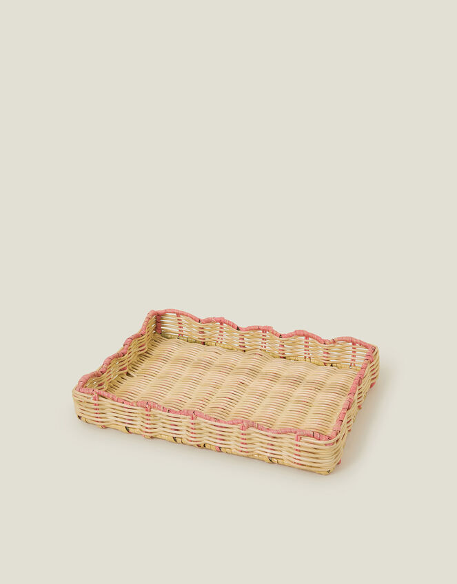 Rectangular Scalloped Wicker Tray, , large