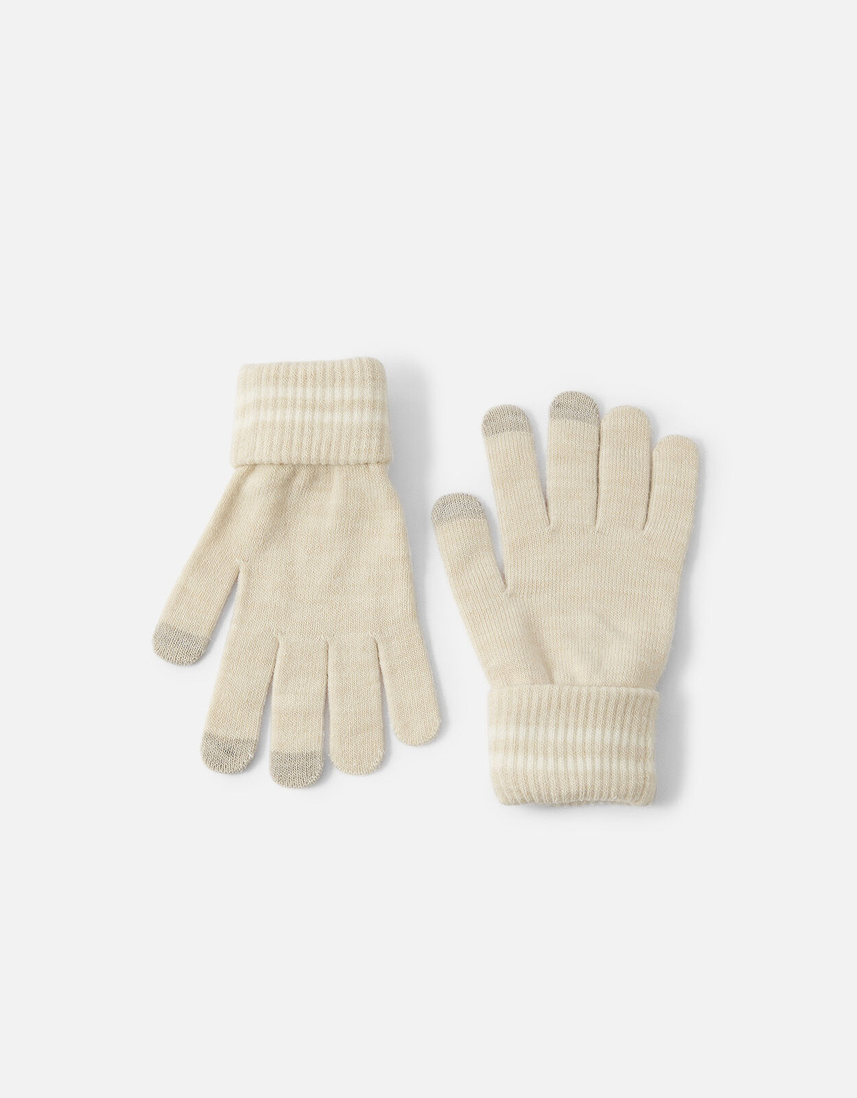 ladies cream knitted gloves