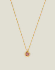 14ct Gold-Plated Rhodonite Healing Pendant Necklace, , large