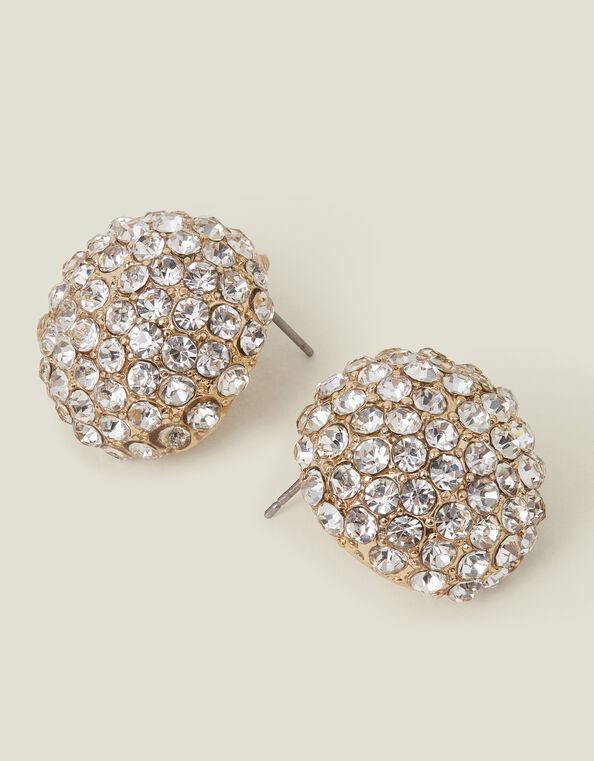 Statement Pave Stud Earrings, , large