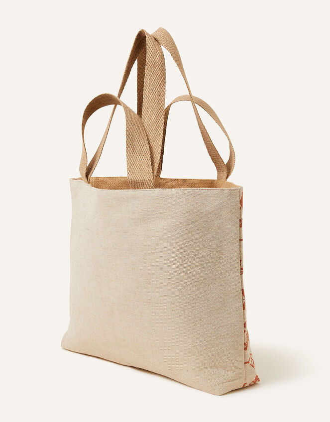 Print Jute Shopper Bag, , large