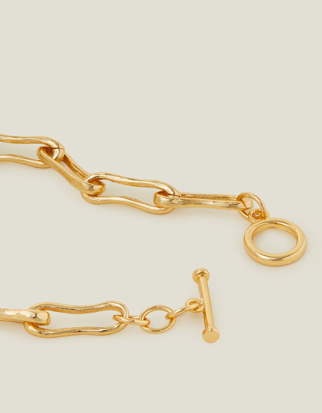 14ct Gold-Plated Molten Link Bracelet, , large