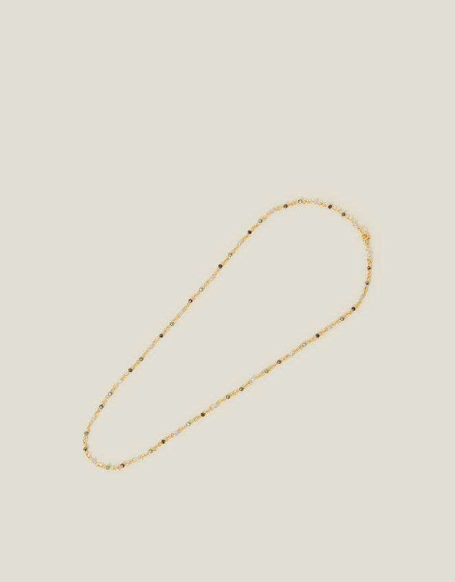 14ct Gold-Plated Beaded Station Necklace, , large