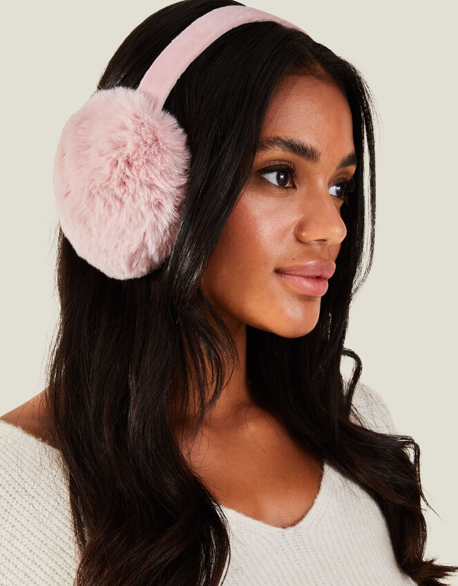 Faux Fur Earmuffs, Pink (PINK), large