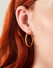 14ct Gold-Plated Molten Hoops, , large