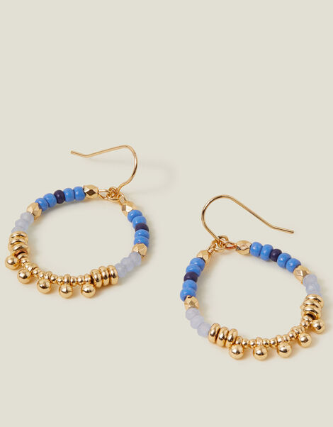 Beaded Bobble Drop Hoops, , large