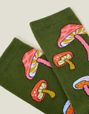 Groovy Mushroom Print Socks, , large