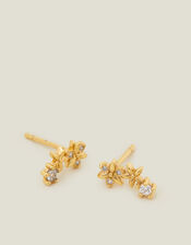 14ct Gold-Plated Flower Climber Earrings, , large