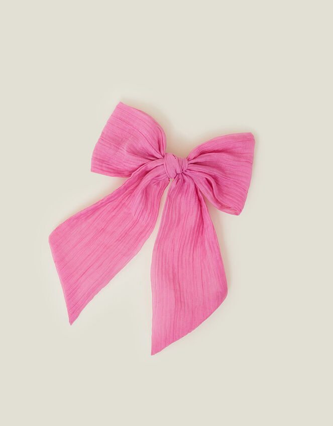 Textured Bow Hair Clip, , large