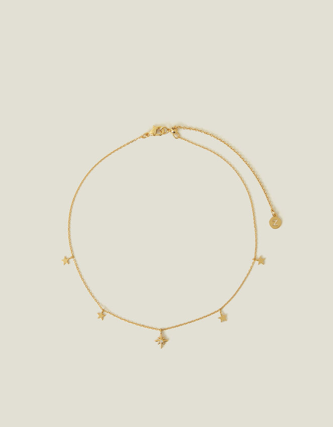 14ct Gold-Plated Star Station Choker Necklace, , large