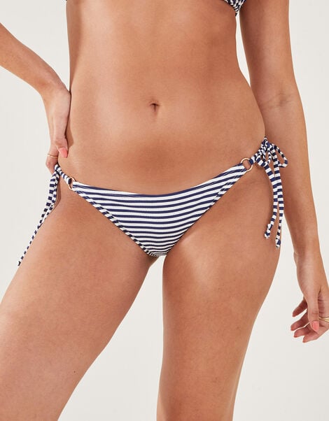 Stripe Triangle Bikini Bottoms, Blue (NAVY), large