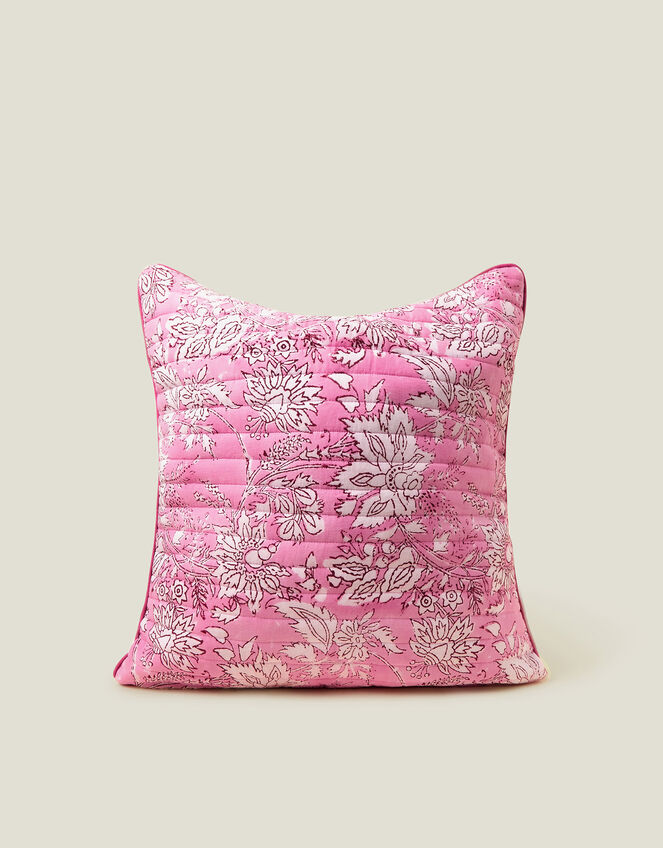 Block Print Quilted Cushion Cover, , large