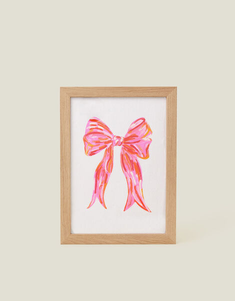 Pink Giraffe Bow Framed A4 Art Print, , large