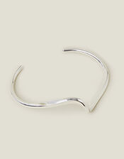 Sterling Silver-Plated Twist Cuff Bracelet, , large