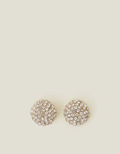 Statement Pave Stud Earrings, , large