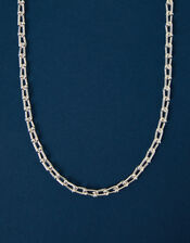 Sterling Silver-Plated Chunky Chain Necklace, , large