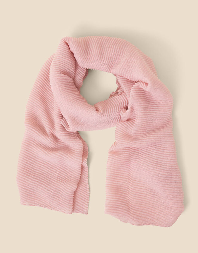 Lightweight Pleat Scarf, Pink (PALE PINK), large