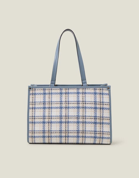 Textile Check Tote Bag, , large