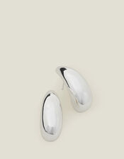 Sterling Silver-Plated Large Teardrop Earrings, , large