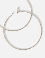 Large Simple Hoop Earrings, Silver (SILVER), large